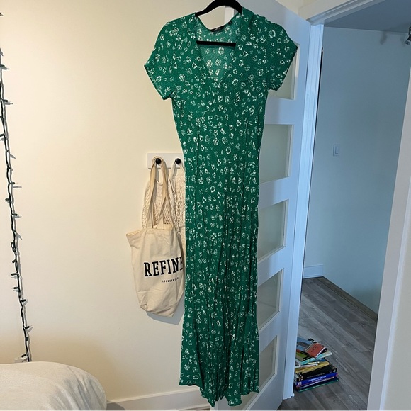 Obey green long dress with little flowers - Picture 3 of 7